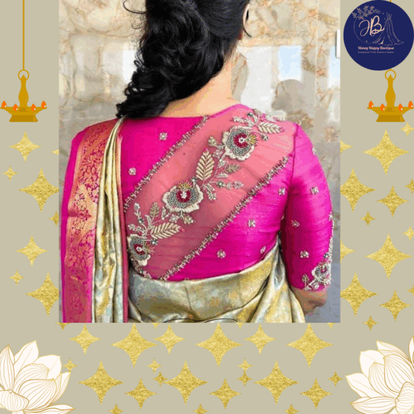 Soft Silk Blouse with Total Zardosi Work and Custom Stitching