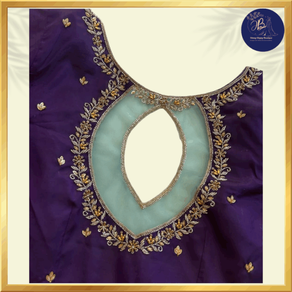 Soft Silk Blouse with Total Zardosi Work and Custom Stitching