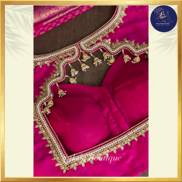 Soft Silk Blouse with Total Zardosi Work and Custom Stitching